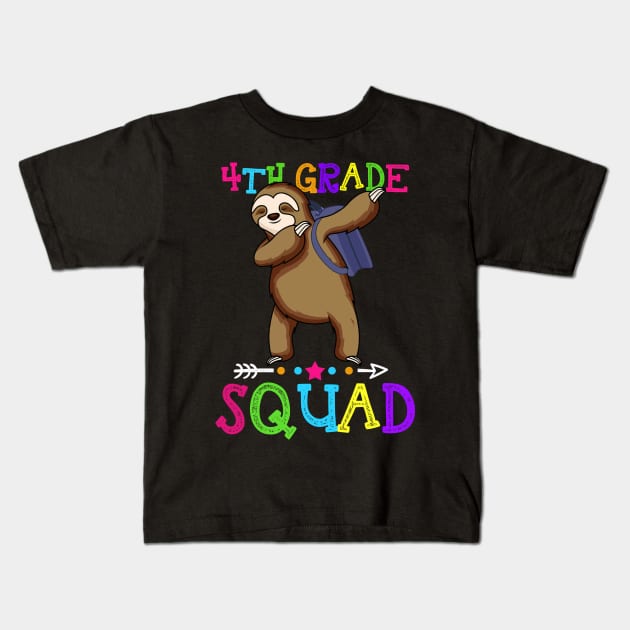 Sloth Team 4th Grade Squad Teacher Back To School Kids T-Shirt by kateeleone97023